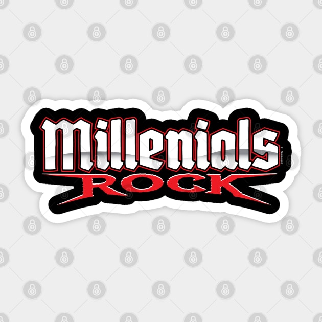 Millenials Rock Sticker by Illustratorator